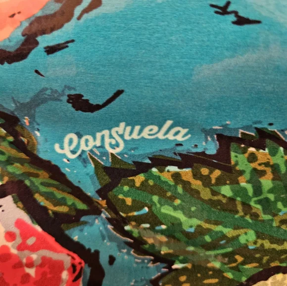 Consuela Classic Tote Bright Floral With Striped Sides. - Picture 3 of 11